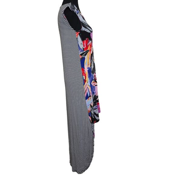 Cupio Women's Casual Sun Dress Multicolor High Low Hem Round Neck Size S - Picture 3 of 8